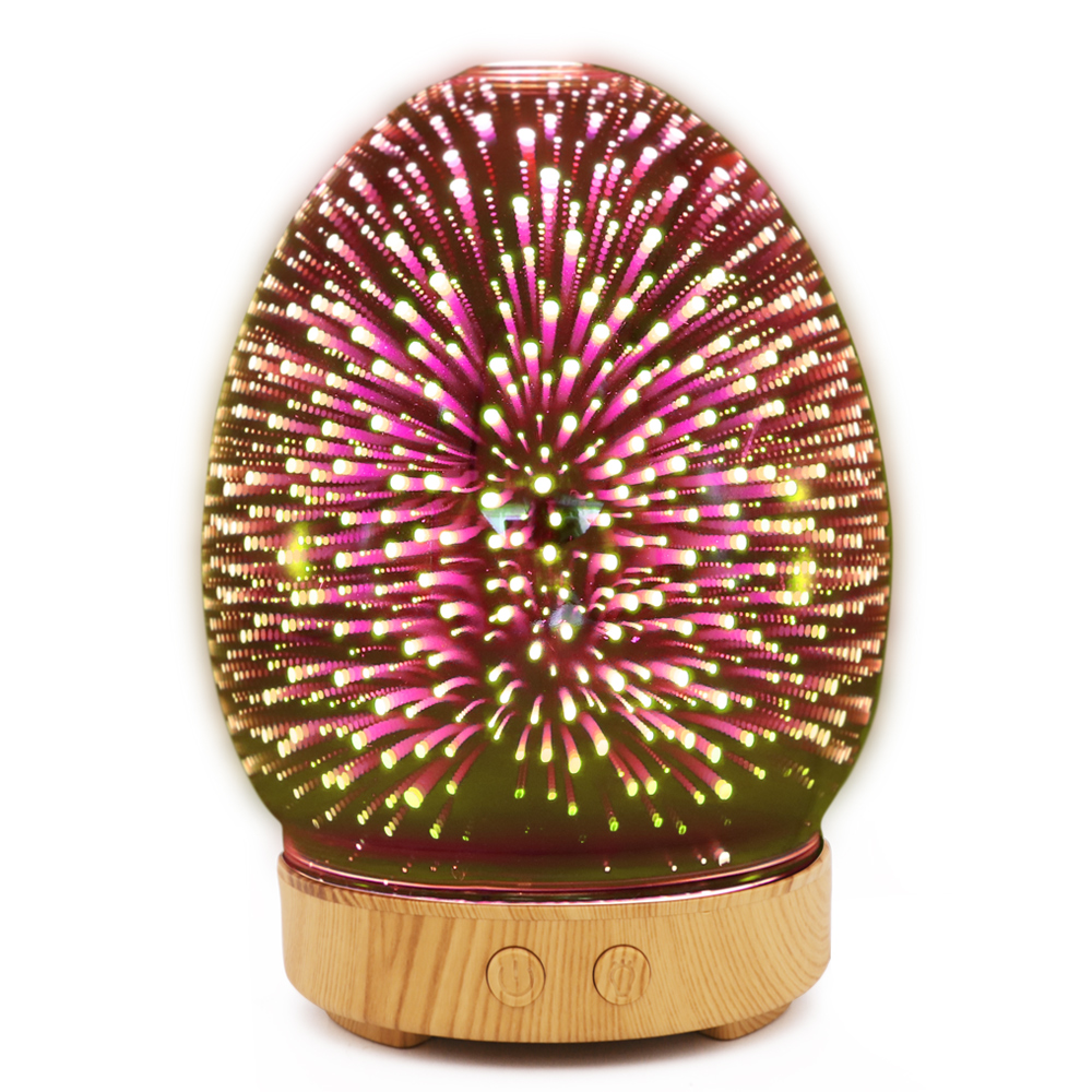 New Design Hot Sale 3D Fragrance Diffuser With Led Lights, Aromatherapy 3D Glass Essential Oil Aroma Diffuser Humidifier