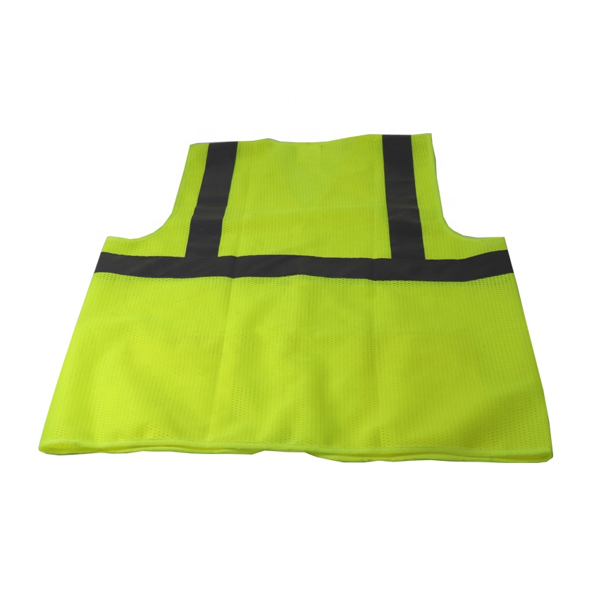 110G Mesh fabric Hi vis safety reflective vest with two pockets hook & loop vest