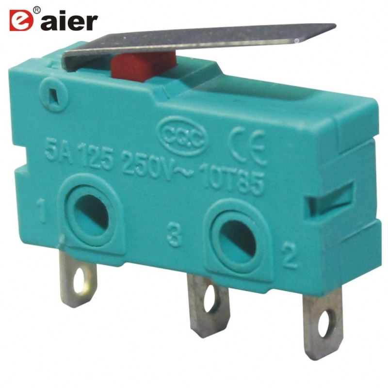 Small Momentary Micro Switch 5A 250VAC With Short Lever