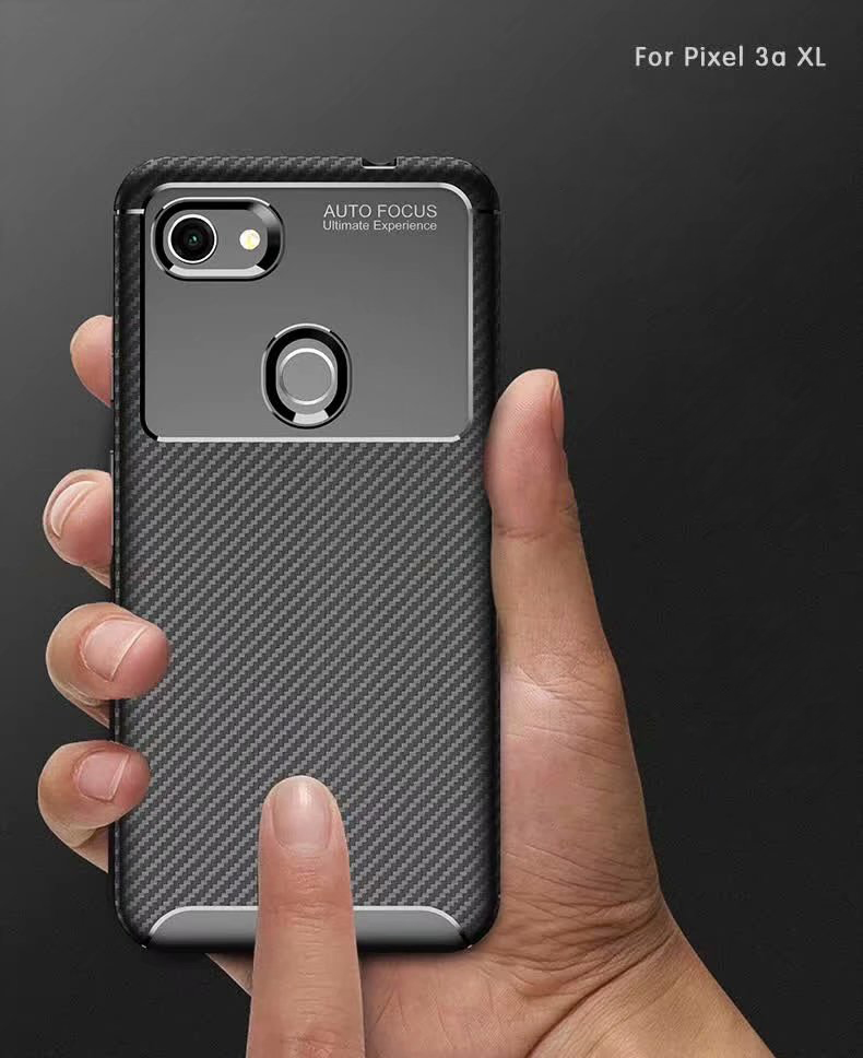 Carbon Fiber 360 Protective phone case For Google Pixel 3A XL TPU Silicone back cover case