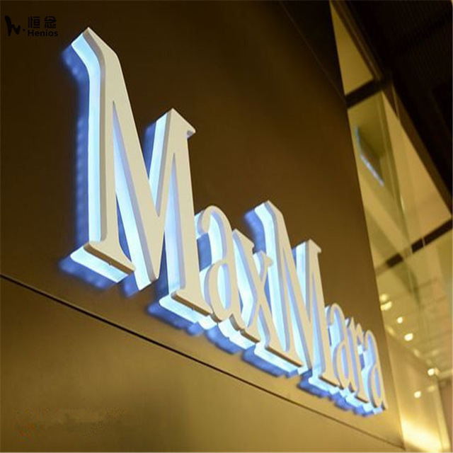 Outdoor or indoor 3d custom metal stainless steel halo lit led 3D illuminated acrylic neon letter sign