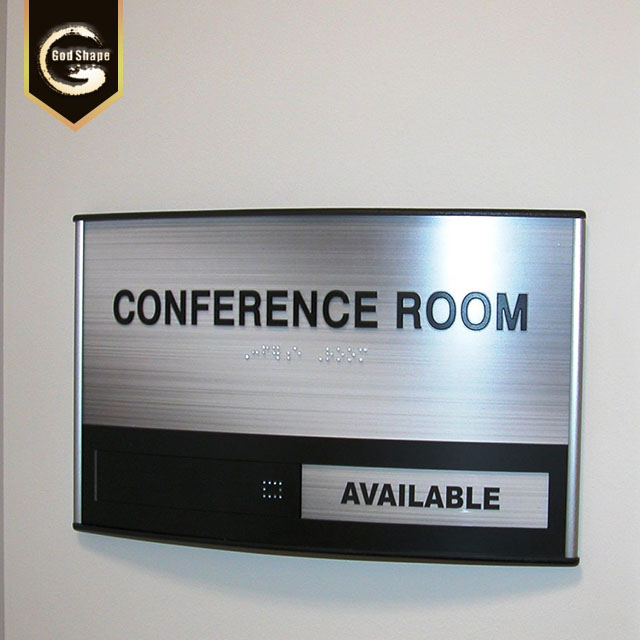 Custom Made Laser Cut Curved Door Sign SS Hotel Room Door Sign Plate Wall Mounted Frame Sign