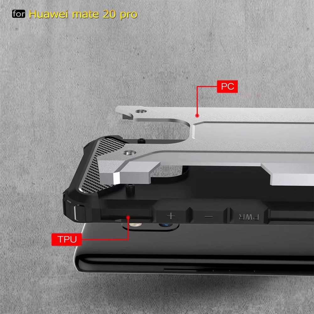 TPU+PC 2in1 drop Silicone Rubber Armor Hard case For Huawei Mate 20 Pro