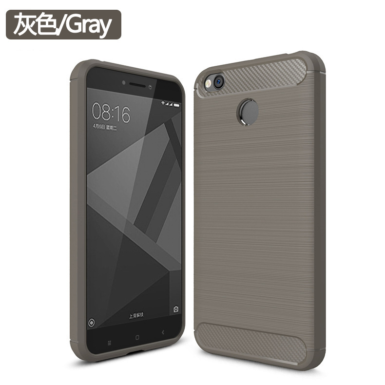2017 New Arrival Carbon Fiber Tpu case For Xiaomi Redmi 4 4X brushed tpu soft cover For Xiaomi Redmi 4 4X