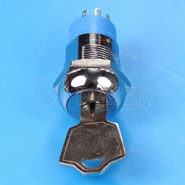 19mm Round  3 Position Momentary 4 Pin Electric Key Lock