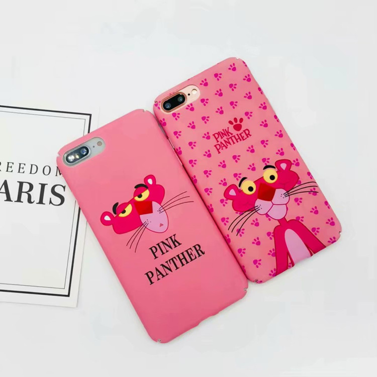 Custom Water Transfer Print Phone Case for iPhone X , For iPhone 8 Hard Case Pink Panther