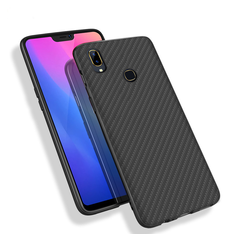 Matte Finish Carbon Fiber Textured Light Thin Shock Absorbing Bumper Skin hard case for Vivo Y89