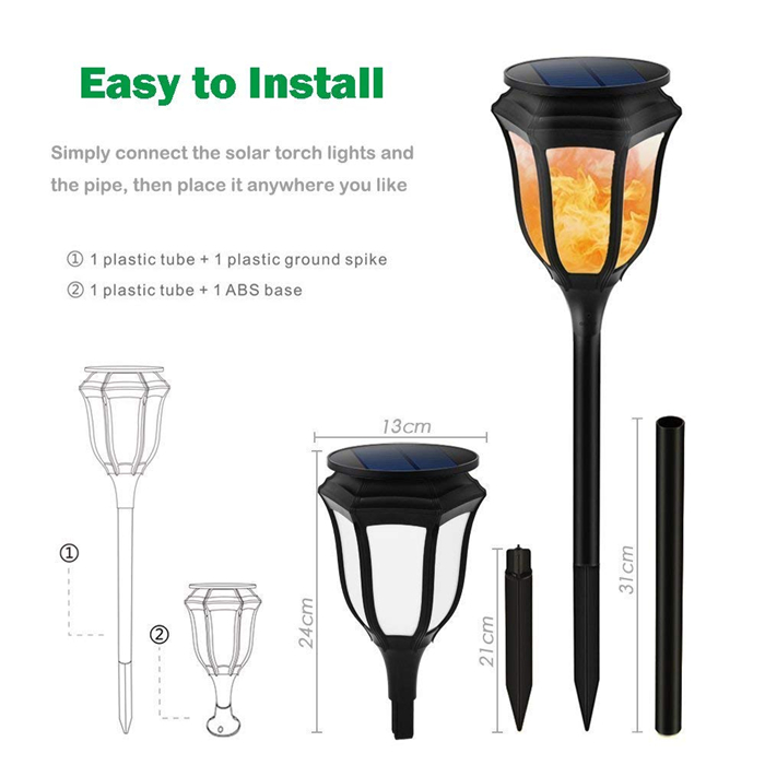 Goldmore Solar Lights Outdoor Waterproof Flickering Flames Torch Lights for Patio Driveway Pathway Garden