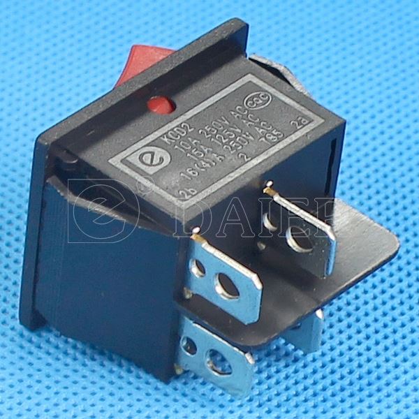 Medium DPST 4PINS ON OFF KCD2 Rocker Switch 6A 250VAC