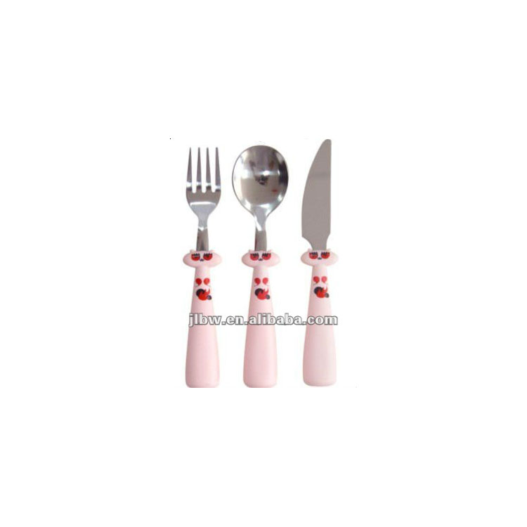 plastic cartoon shape with Stainless Steel Children Cutlery Set