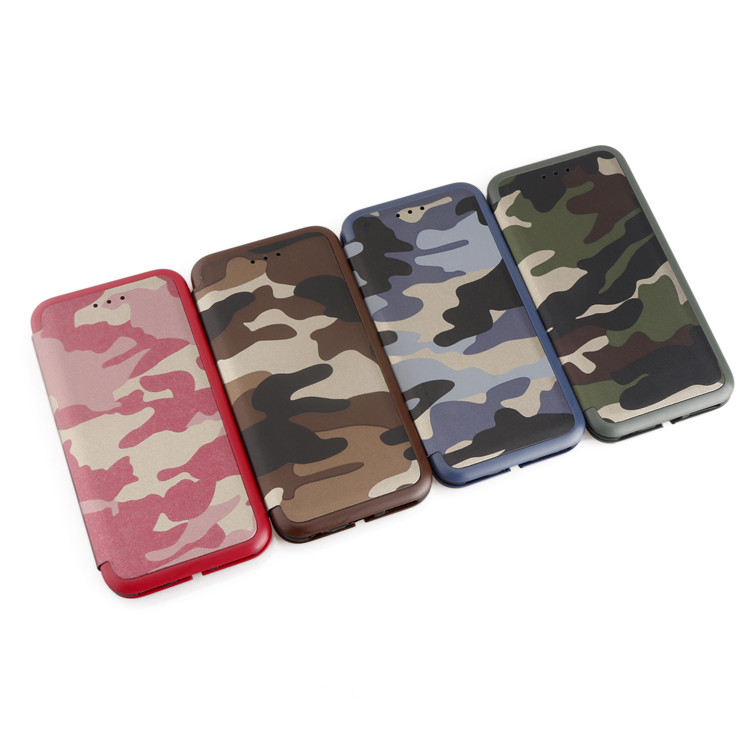 Slim Camo Camouflage S8 Plus Mobile Phone Cover Flip Case for Samsung Galaxy S8 Leather Case