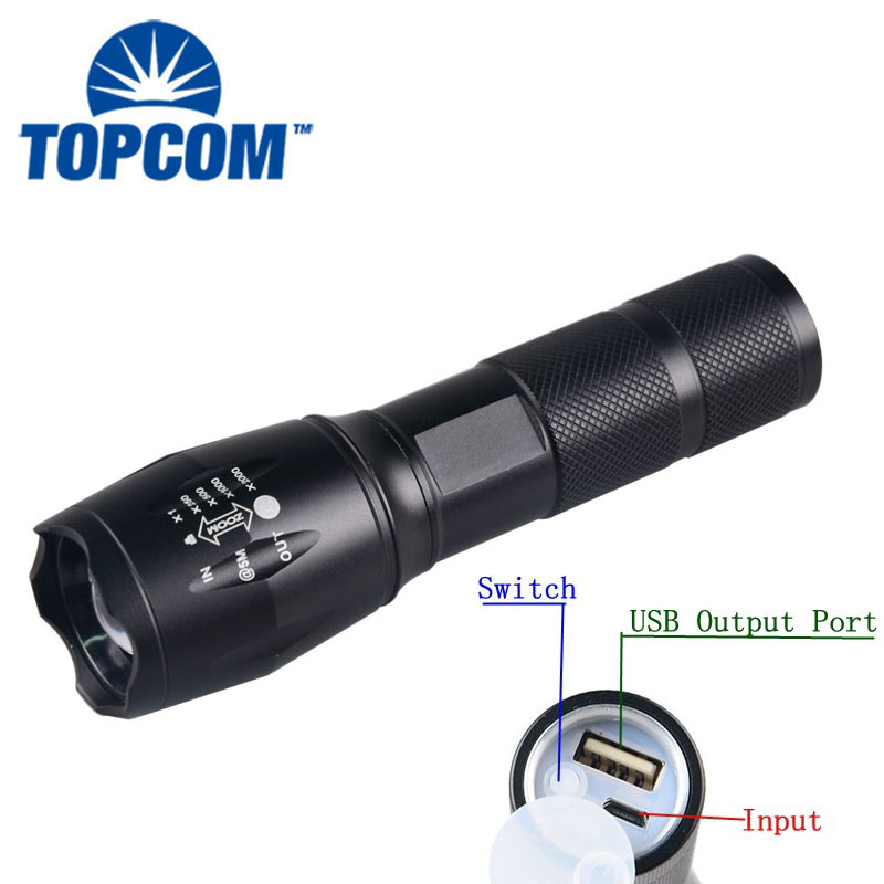 Mobile Phone LED Flashlight Waterproof USB Rechargeable Micro Torch Tactical Zoomable XM-L L2 LED Micro Flashlight