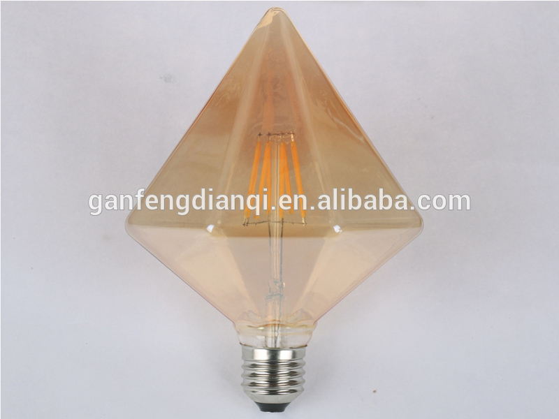 6W E27 dimmable led bulb diamond spire led filament bulb