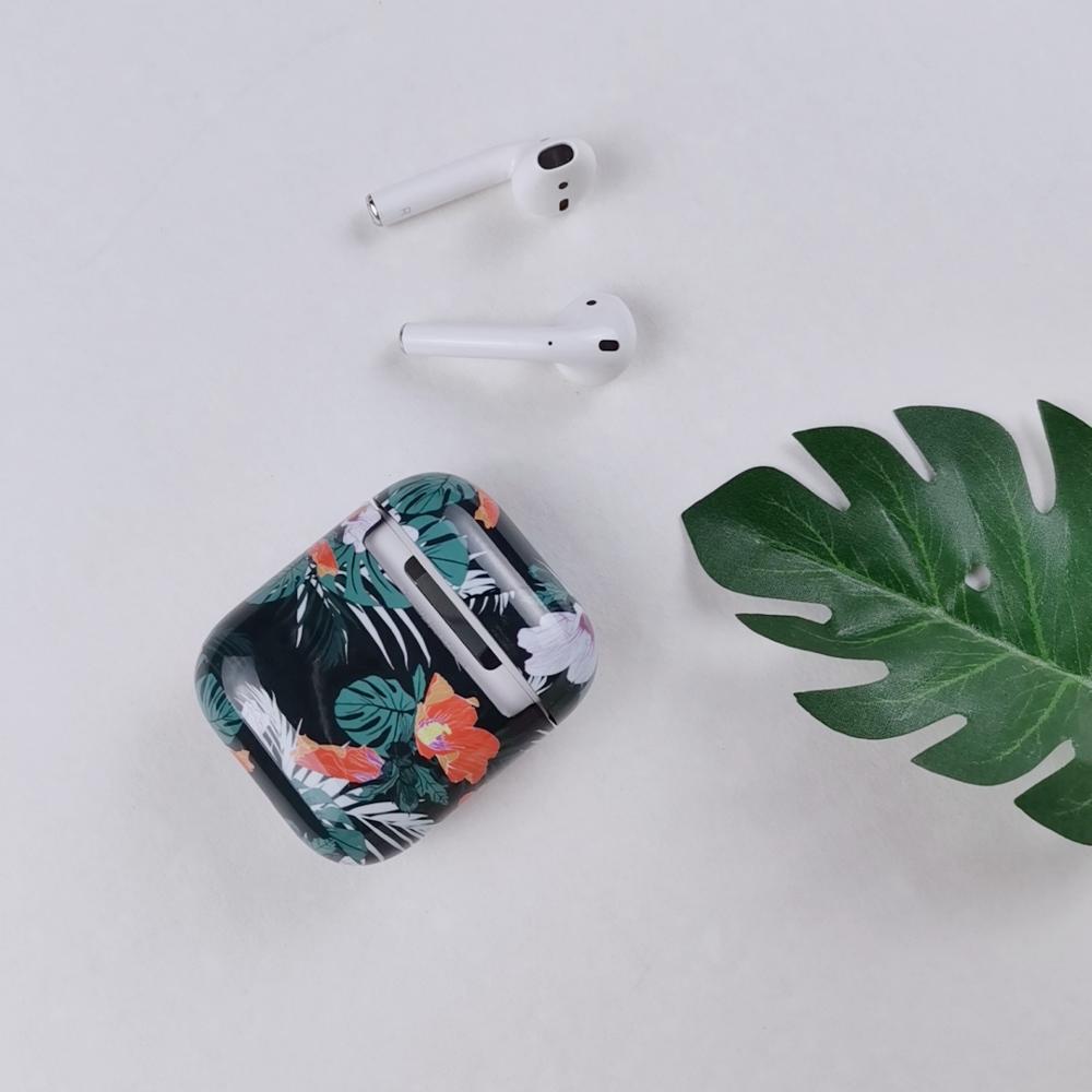 Unique Tropical Leaves Storage Box Hard Plastic Case for Airpods 2 1,for Apple Airpods Cover Cases Banana Leaf