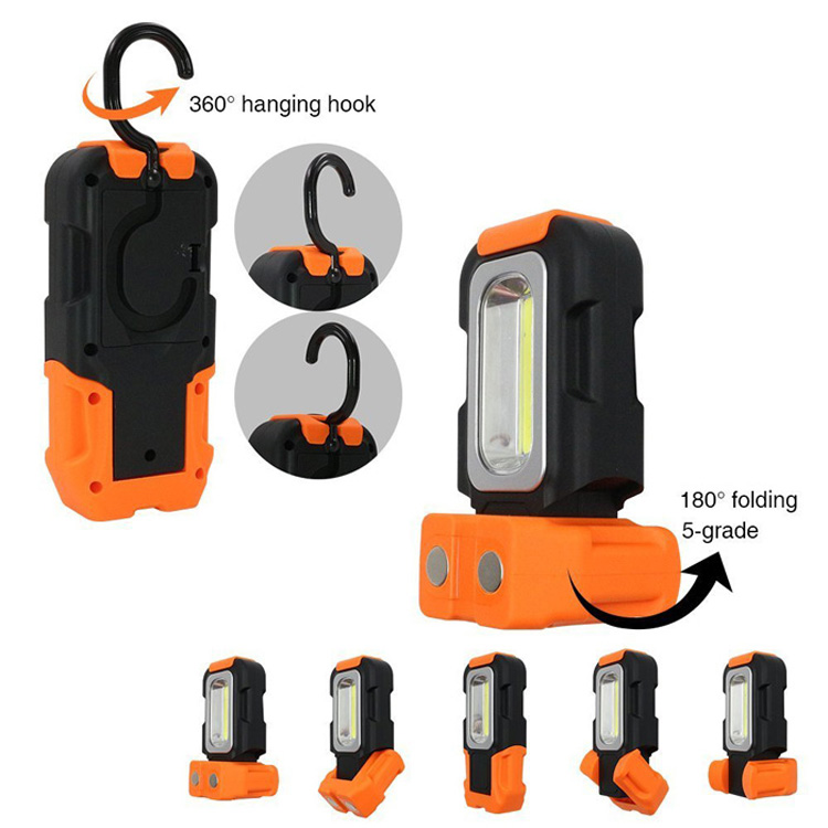 Ningbo Goldmore Multifunction 200 Lumens 120 degree  Beam Angle Portable LED Work Light with Magnetic Base & Hanging Hook