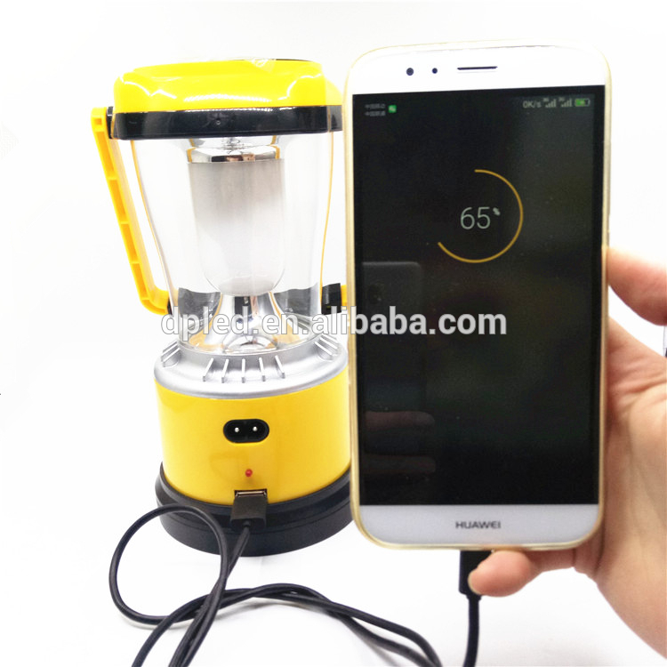 Solar rechargeable lantern with usb power output