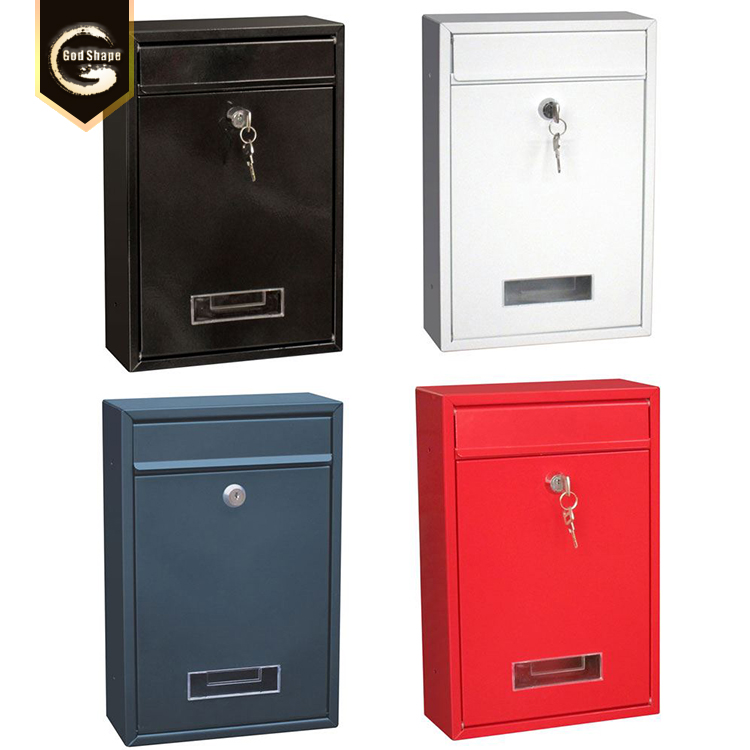 GS China Supplier Cheap Price Durable Iron Red home Maibox Post For Sale Best Locking Maibox