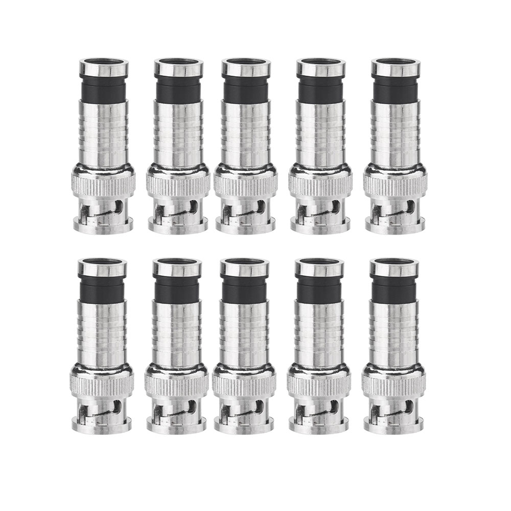 10 Pcs BNC Connector Compression Connector Jack for Coaxial RG59 Cable CCTV Camera Accessories