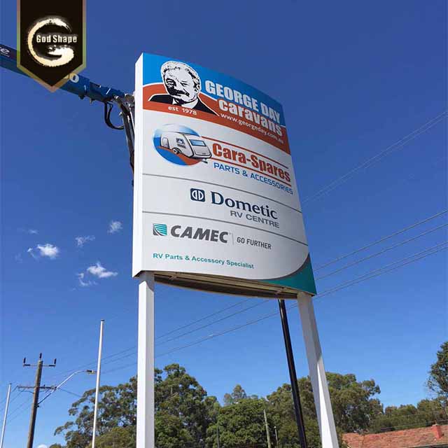 Large signage wayfinding pylon sign led light sign project