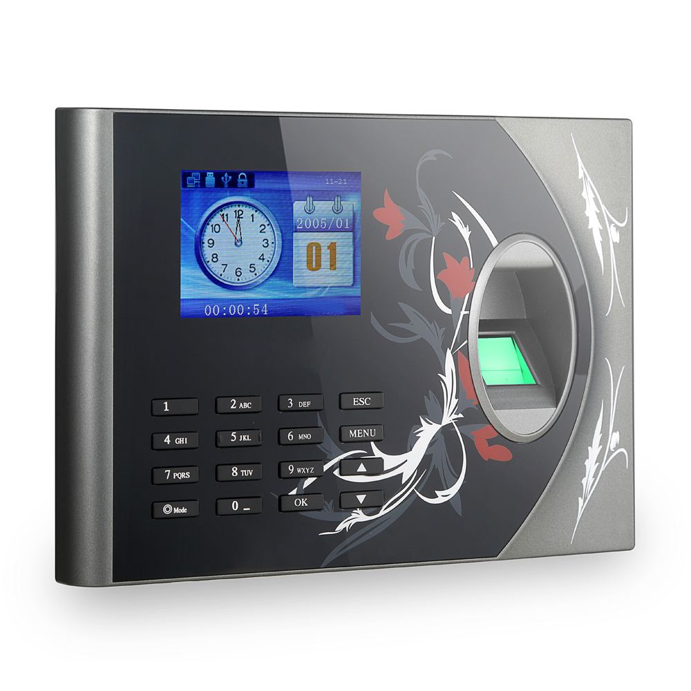 Biometric Fingerprint Password Attendance Machine Employee Checking-in Recorder 2.4 inch TFT LCD Screen Time Attendance Clock