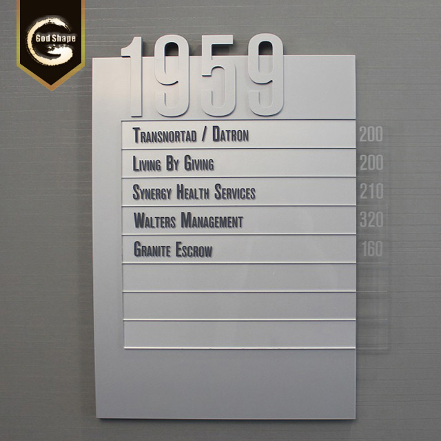 Aluminium Metal Profile Doorplate, Wall Mount Curve Sign