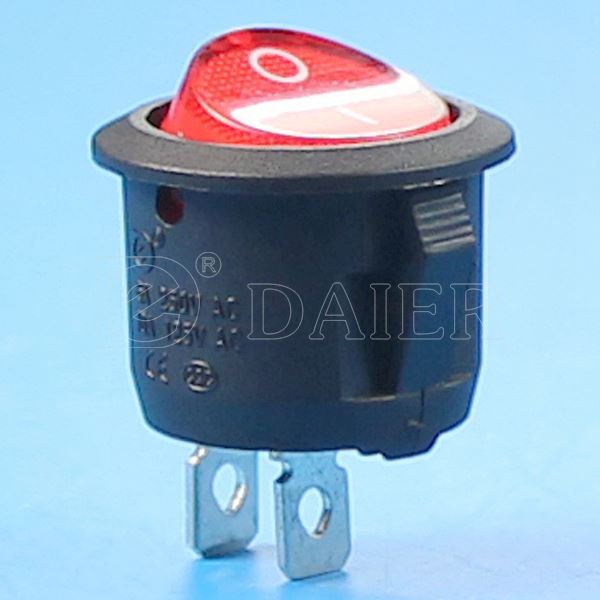 Black 2PIN OFF-(ON) Round Momentary Rocker Switch