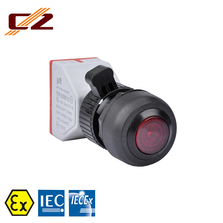 New design ATEX IECEX Mounting Hole 30mm Indicator LED Signal Light