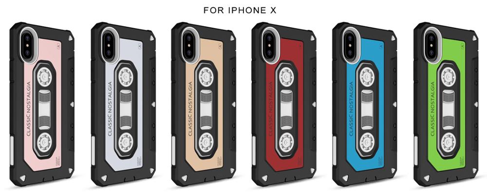 2017 Newest desig TPU+PC Classic vintage tape series cassette tape phone case for iPhonex X for iPhone case for iphone x