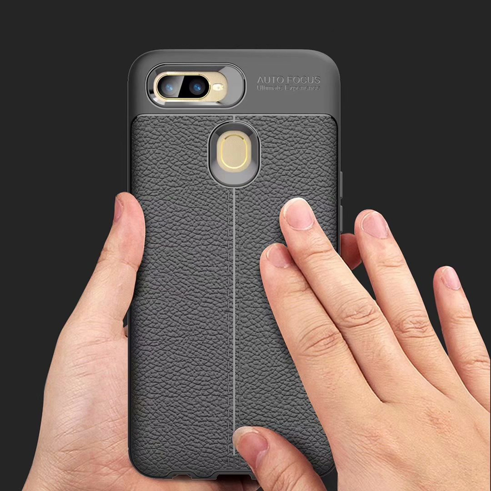 Carbon Fiber Lichee Pattern tpu For OPP O A7 Soft TPU Case