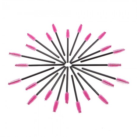 100 Eyelash Brush Mascara Wands Applicator Spoolers Makeup Pink