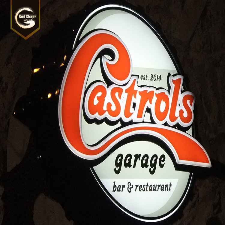 GS SIGN LED Circle Outdoor Acrylic Plastic Letter Advertising LED Light Box