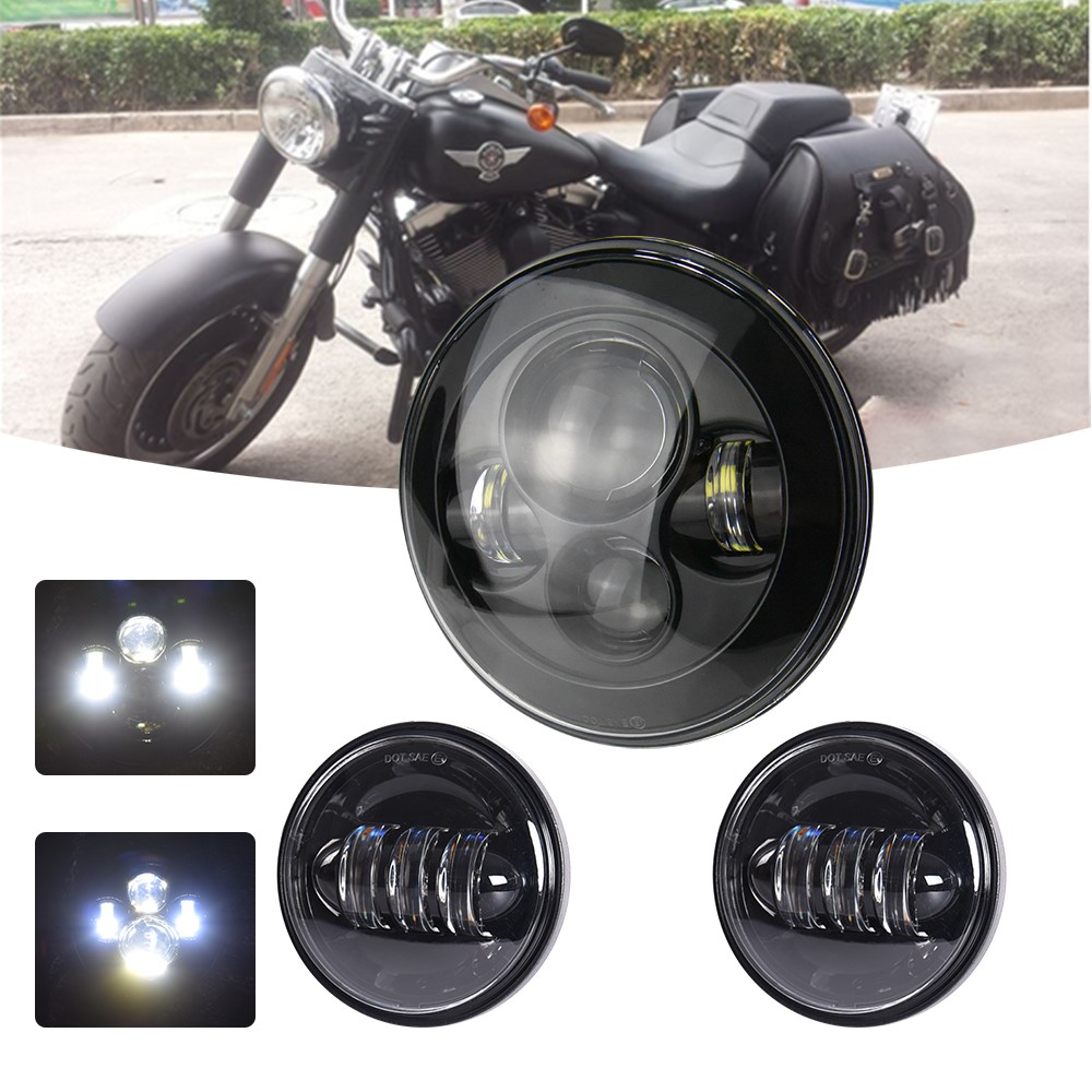 7inch Motorcycle headlight lighting kit with 4.5inch fog lamp