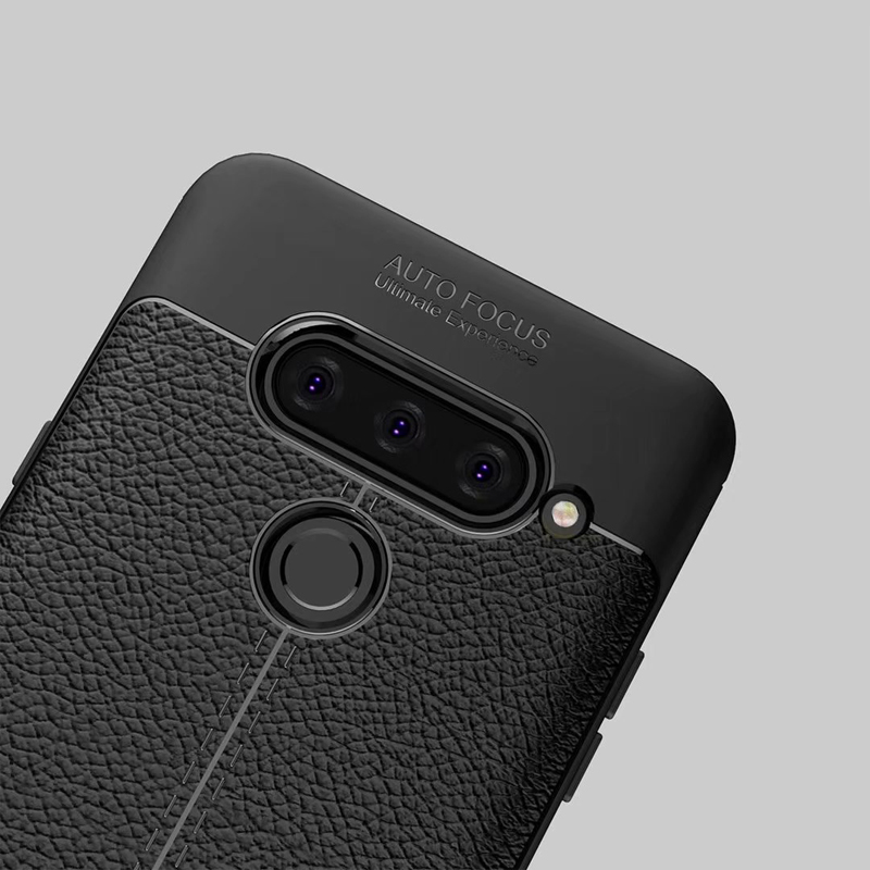 New Design Carbon Fiber Lichee Pattern For LG V40 Soft TPU Case