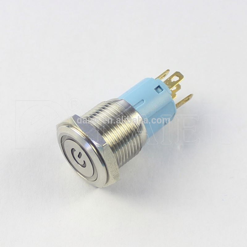 Waterproof Led Power Switch Symbol Push Button ON OFF