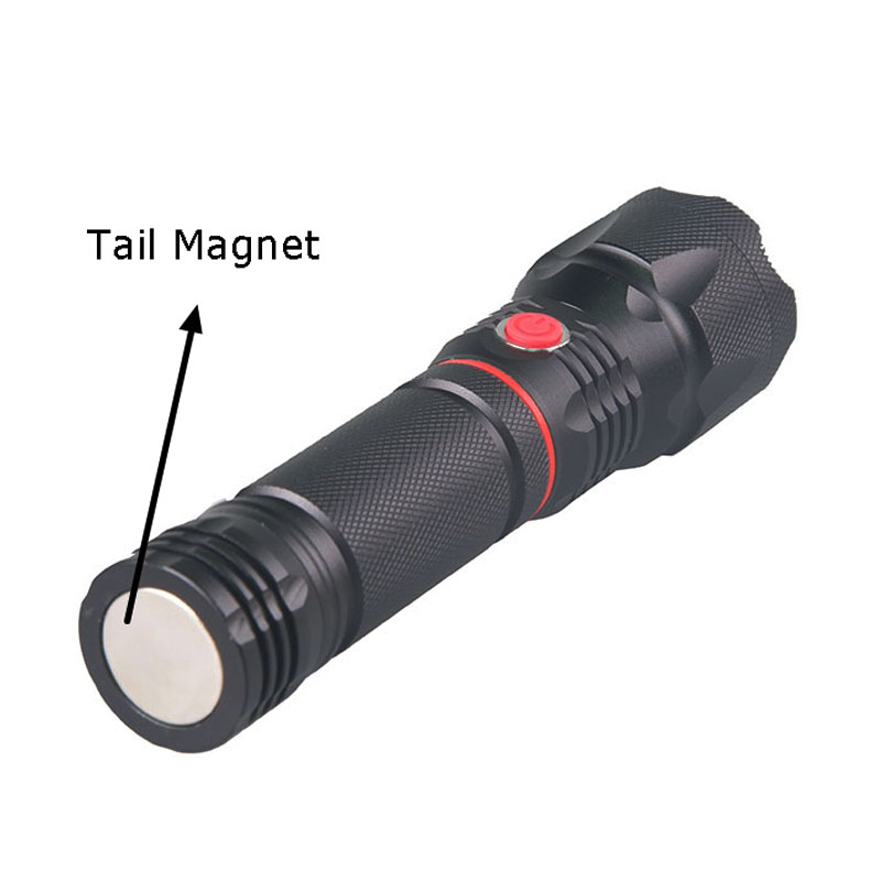 Aluminum Alloy Side Hiding COB work Light Magnetic Base 5 modes 10W XML T6 High Power Flashlight