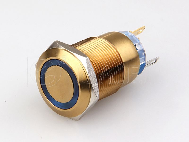 19mm Small Single Pole Single Through Push Button Switch Waterproof 220V