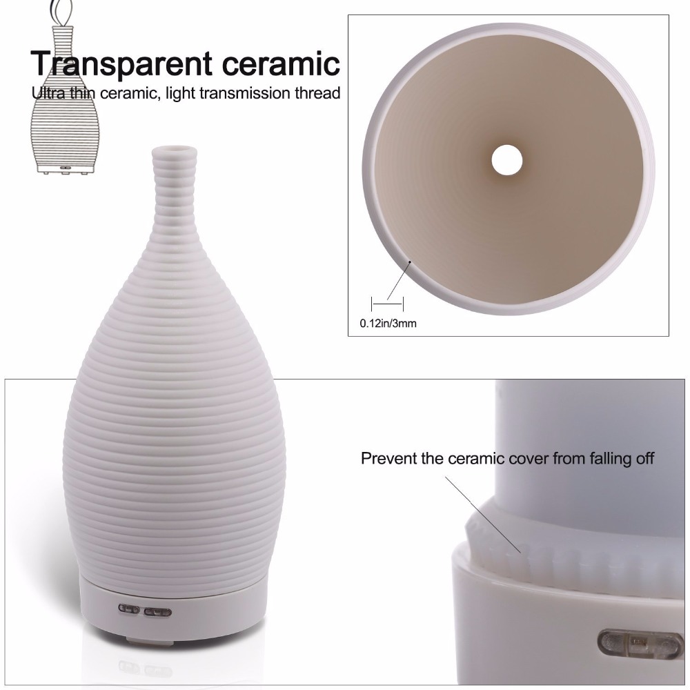 Hidly wholesale 100ml Europe Style Ceramic Ultrasonic esstential Oil Diffuser for home