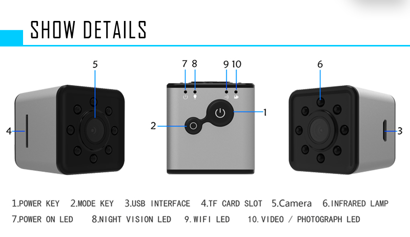 SQ13 1080P waterproof mini dv night vision security camera cctv wifi camera