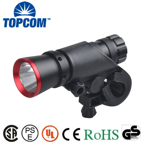 Powerful Super Bright Aluminum Flashlight Bicycle Lamp with Bicycle Mount