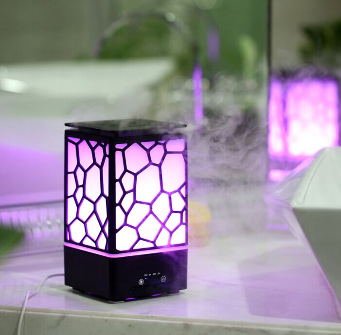 Ultrasonic Led Lamp Table Cool Mist Humidifier with The Water Cube Diffuser