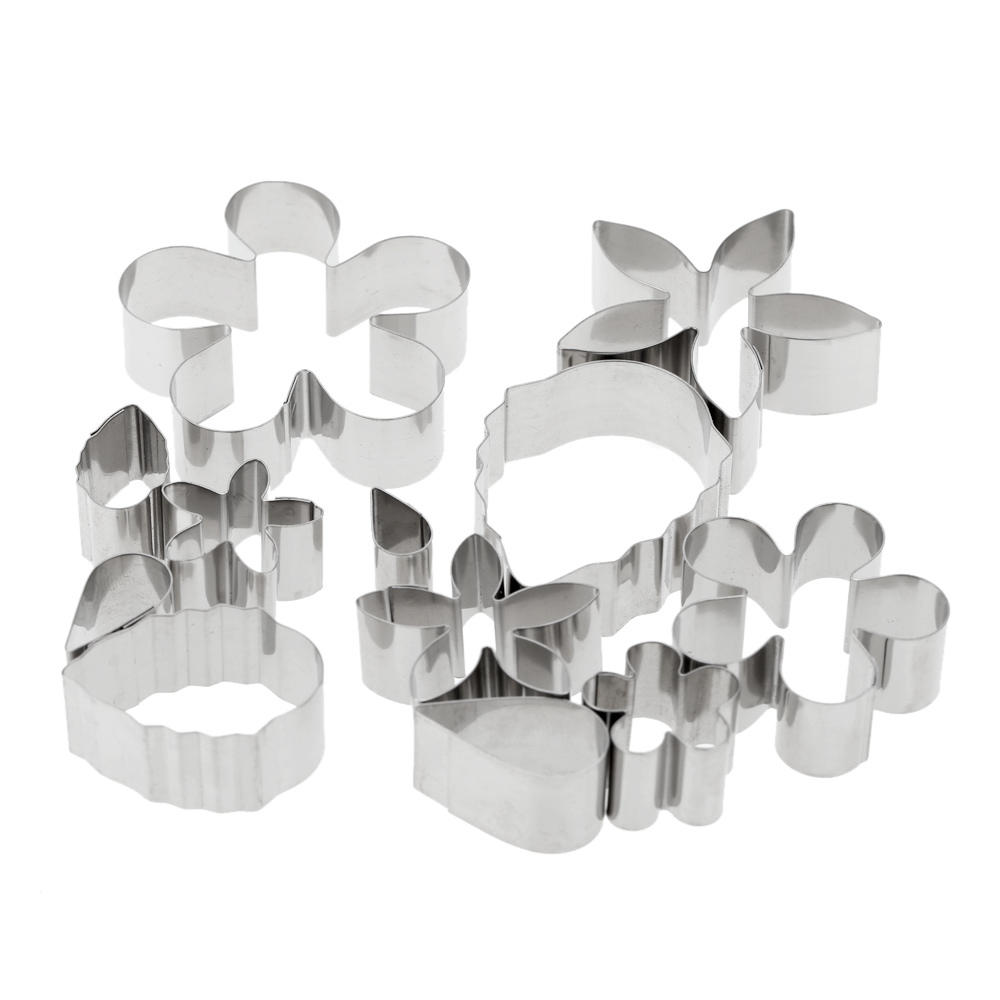 12Pcs Stainless Steel Flower Petal Shapes Mold Fondant Mold Shape Christmas Cake Decorating Tools Wedding Decorations