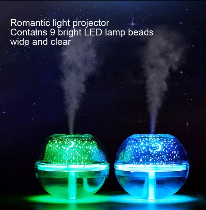 Colorful Crystal Night Light USB Aroma Essential Oil Diffuser, USB Car Essential Oil Diffuser, Ultrasonic USB Aroma Diffuser