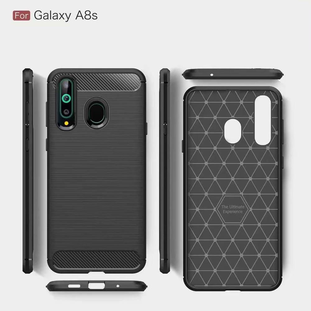 New Arrival Shockproof Carbon Fiber Case Cover for Samsung galaxy A8S TPU+PC case