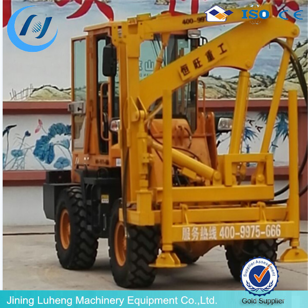 Construction machinery excavator steel post guard pile driver hydraulic screw pile with double cylinders & diesel engine