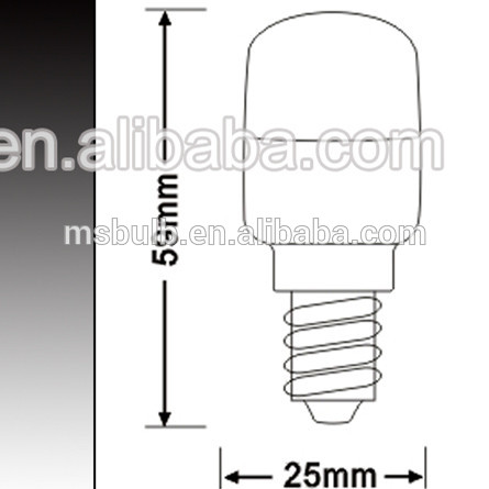 LED ceramic milky fridge bulbs T25 fridge light CE approved