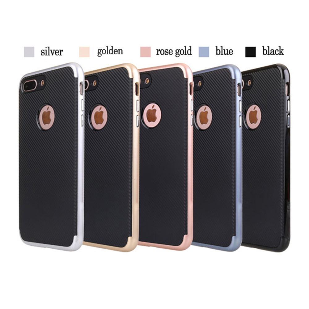 2 IN 1 Carbon Fiber TPU+PC Back Cover Case For IPhone 7