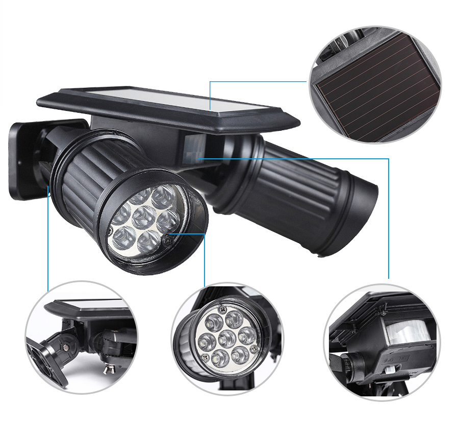 PIR Motion Sensor  Solar Light Outdoor IP65 Waterproof Fence Garden Decoration Security Wall Night Lamp