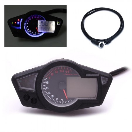 LCD Digital Odometer Speedometer Tachometer Motorcycle with Backlight