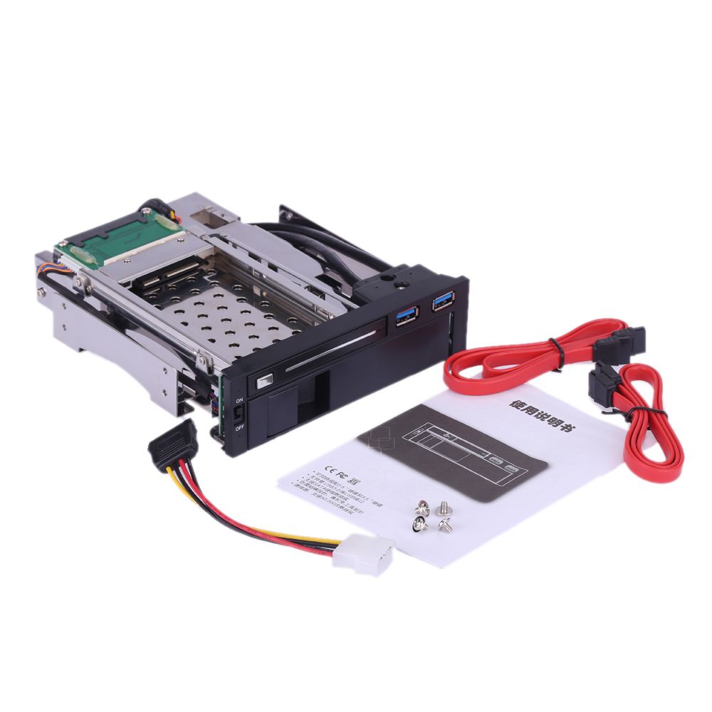 3.5 + 2.5 SATA III Hard Drive HDD Enclosure & SSD Tray Caddy Internal Mobile Rack Station with USB 3.0 Port Hot Swap