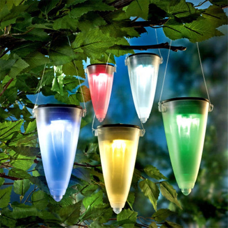 2-in-1Tree Lantern Cornet Cone LED Light Solar Lawn Lights Waterproof Hanging lamp for Outdoor Garden Walkway Driveway